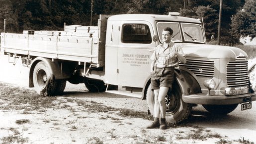 Founder Johann Hödlmayr pictured with a company truck