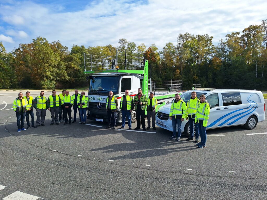 Group photo at training on truck assistance systems for safe autonomous driving