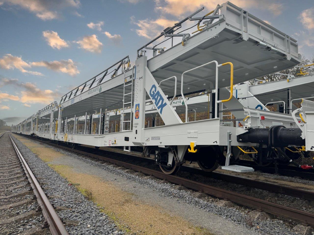 Close-up of a GATX rail wagon 