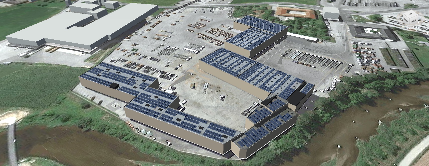 Areal photo of the Hödlmayr compound of the photovoltaic system